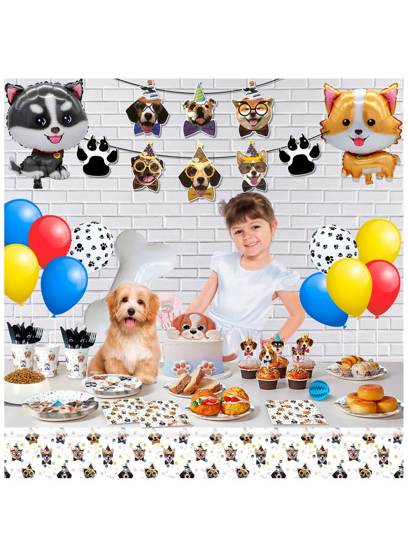 FRUITFUL PARTY Puppy Dog Birthday Party Decorations for 16 Guests, 148pcs Puppy Party Disposable Tableware Set - Image 5