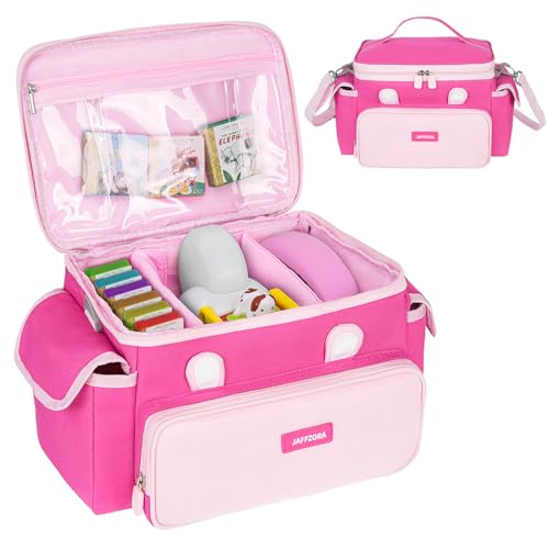 Jaffzora Carrying Case Fit for Little Tikes Story Dream Machine Books Starter Set, Cute Storage Bag Compatible with Toniebox, Storypod Audio Player and Accessories, Pink (Bag Only) - Image 1