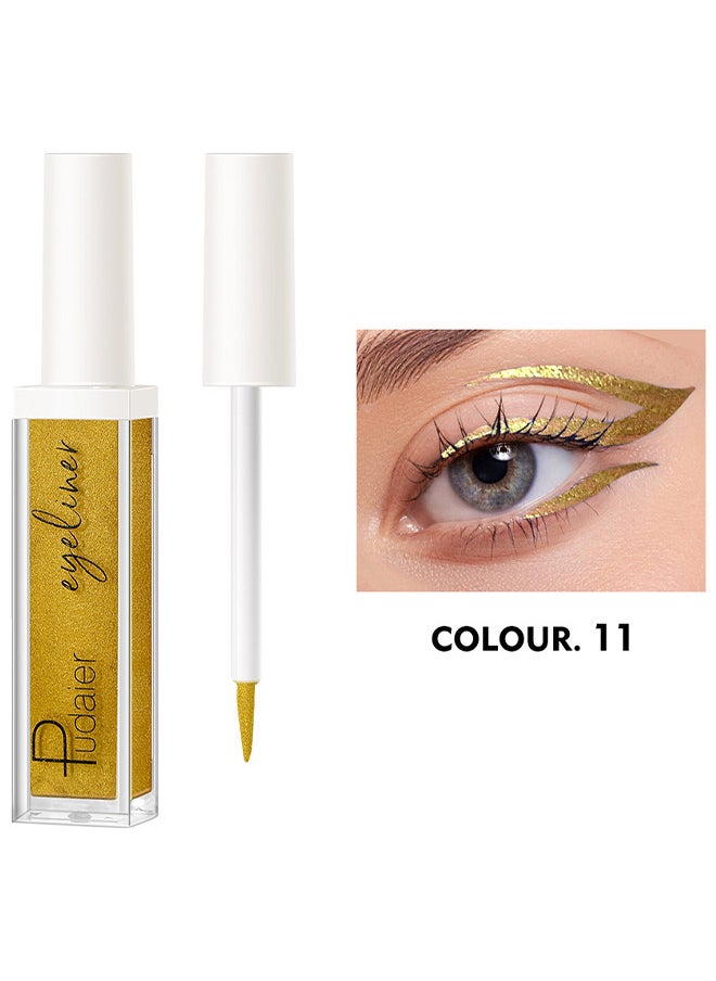 pudaier - Glitter Eyeliner Long Lasting Wear, Colored Eyeliners Makeup Pen, Metallic Liquid Eyeliner Waterproof Quick Dry Smooth No Fading Rainbow Eyeliner Eyeshadow Pencil, Women Sparkle Shimmer Color Eyeliner - Image 1
