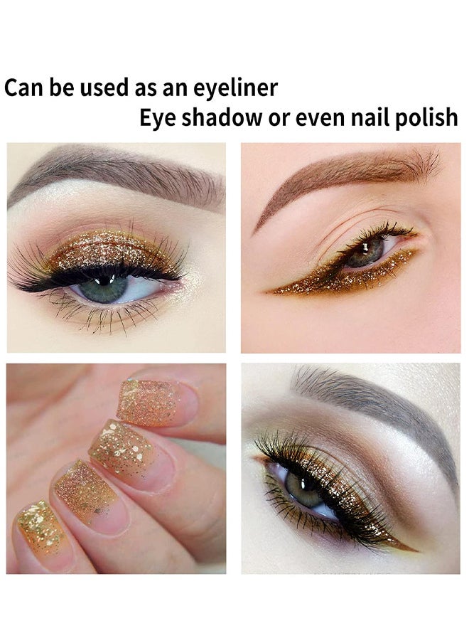 pudaier - Glitter Eyeliner Long Lasting Wear, Colored Eyeliners Makeup Pen, Metallic Liquid Eyeliner Waterproof Quick Dry Smooth No Fading Rainbow Eyeliner Eyeshadow Pencil, Women Sparkle Shimmer Color Eyeliner - Image 1