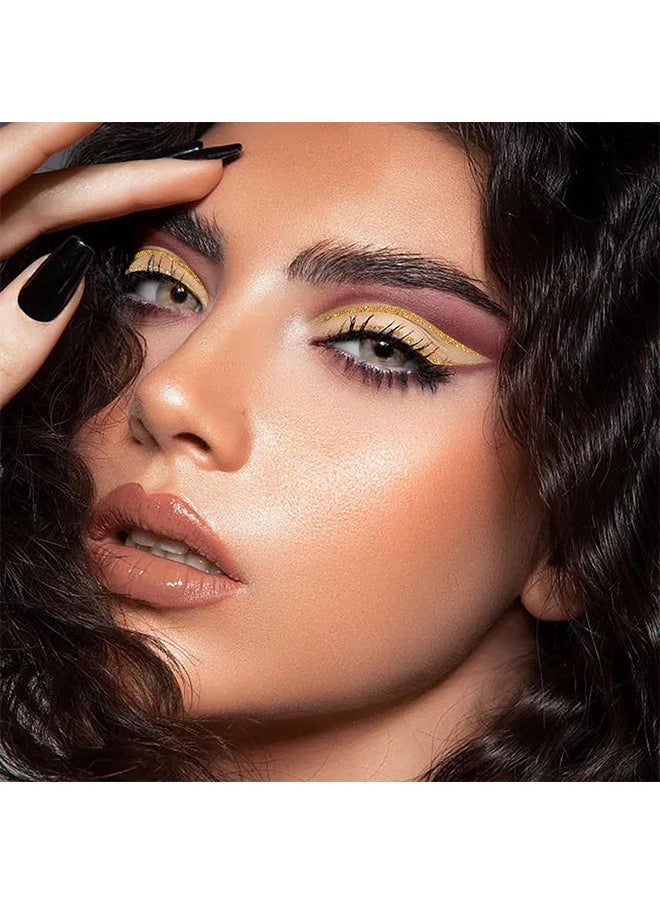 pudaier - Glitter Eyeliner Long Lasting Wear, Colored Eyeliners Makeup Pen, Metallic Liquid Eyeliner Waterproof Quick Dry Smooth No Fading Rainbow Eyeliner Eyeshadow Pencil, Women Sparkle Shimmer Color Eyeliner - Image 1