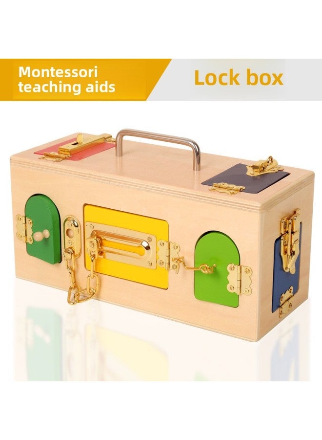 Montessori Montessori Busy House Children's Early Childhood Educational Multifunctional Treasure Box Unlock Wooden Toy-Color:Unlock Box  - Image 1