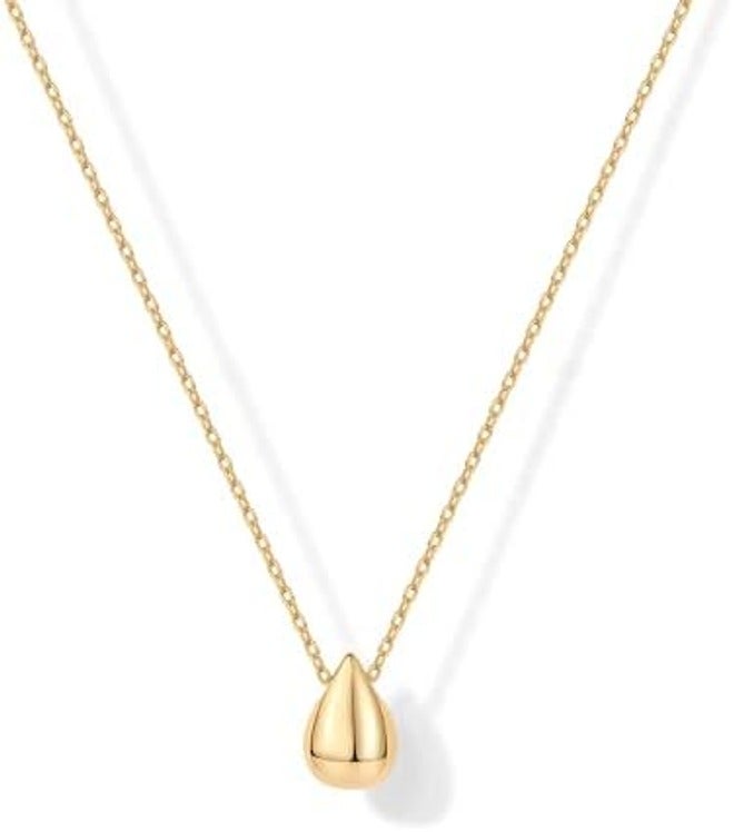PAVOI 14K Gold Plated Dainty Pear Pendant Necklace for Women | Tear Pendant Necklaces - Image 3