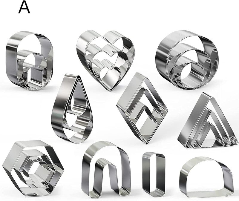 klarako Stainless Steel Polymer Clay Cutters Handmade Clay Earring Cutters Cookie Cutters Set for Jewelry Making Biscuit Fondant Cake Cookie Dessert  24 Piece Set - Image 4