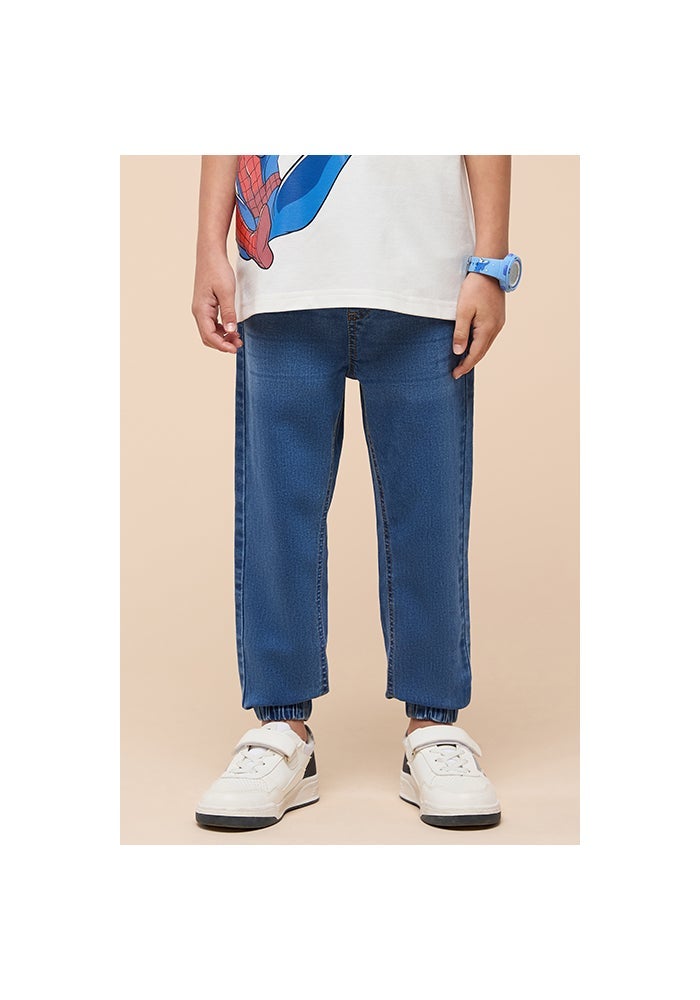 R&B Washed Jogger Jeans with Drawstring Waist - Image 1