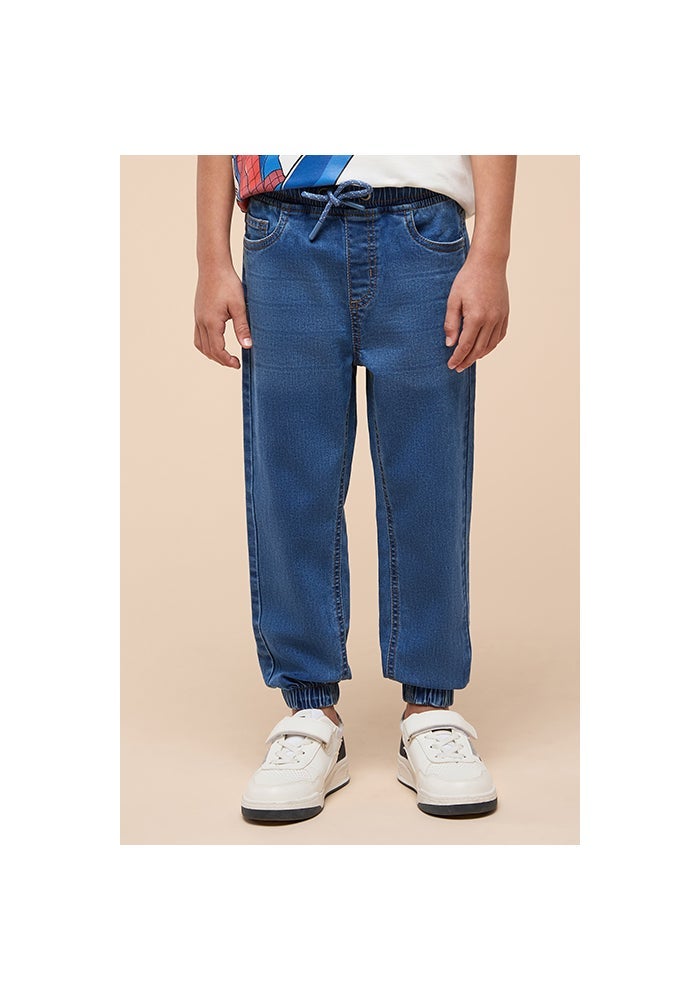 R&B Washed Jogger Jeans with Drawstring Waist - Image 4