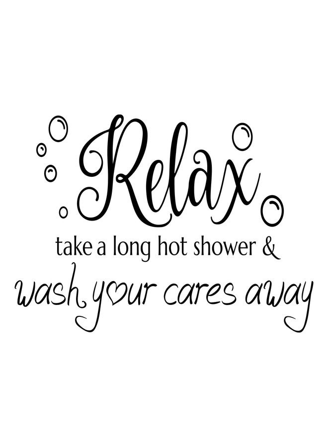 SUPERDANT Bathroom Wall Decals Relax Shower Door Decals Bath Wall Sticker for Dorm Take A Long Hot Shower Quotes Wall Art DIY Decor Wall Art Stickers Vinyl Bathroom Stickers Shower Doors 22.8x13inch - Image 1