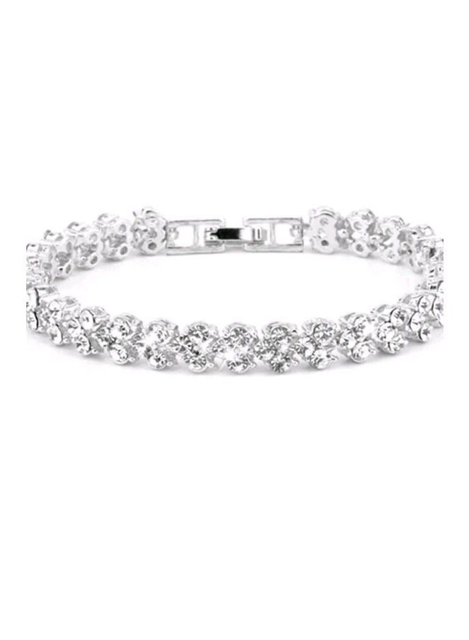 Shein 1pc Rhinestone Decor Round Pointer Watch & 1pc Bracelet - Image 5