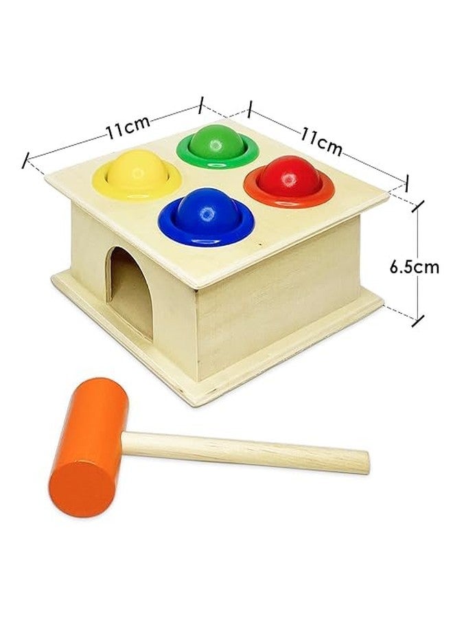 Kafron Wooden Hammer Ball Toy for Toddlers - Pounding Bench Game with Mallet, Montessori Fine Motor Skill Toy for Kids Age 2+, Educational Wooden Toy for Boys & Girls, Preschool Learning Set - Image 2