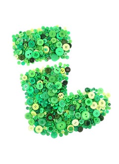 Glarks 1000 Pieces Christmas Buttons 2 Holes And 4 Holes Green Round Craft Resin Buttons For Sewing Scrapbooking Christmas Diy Craft Decoration (Green)  - Image 5