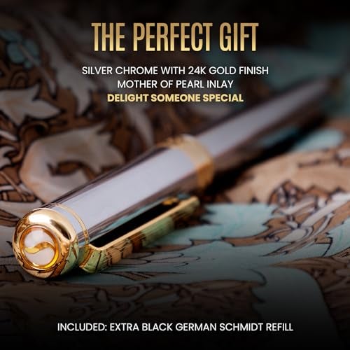 Scriveiner Chrome Rollerball Pen - Stunning Award-Winning Luxury Pen, Schmidt Ink Refill, Best Roller Ball Pen Gift Set for Men & Women, Professional, Executive Office, Nice, Fancy Pens - Image 3