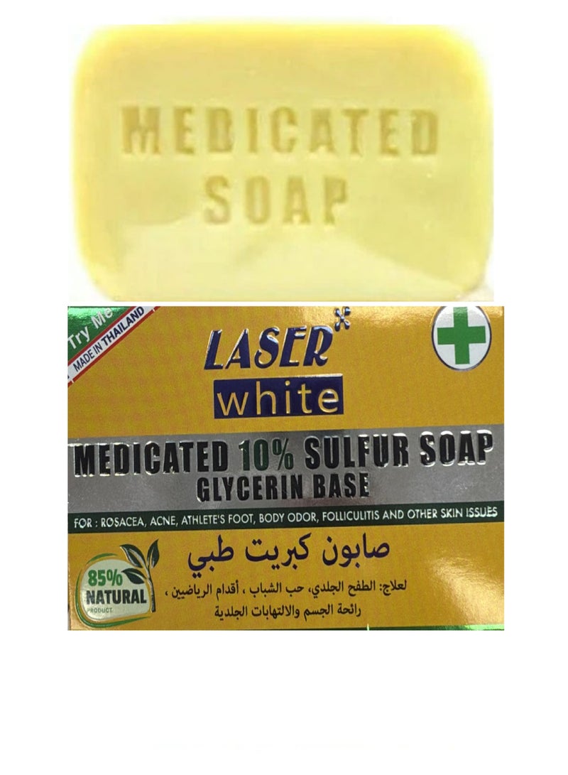 laser white Medicated 10% sulfur soap 100g - Image 1