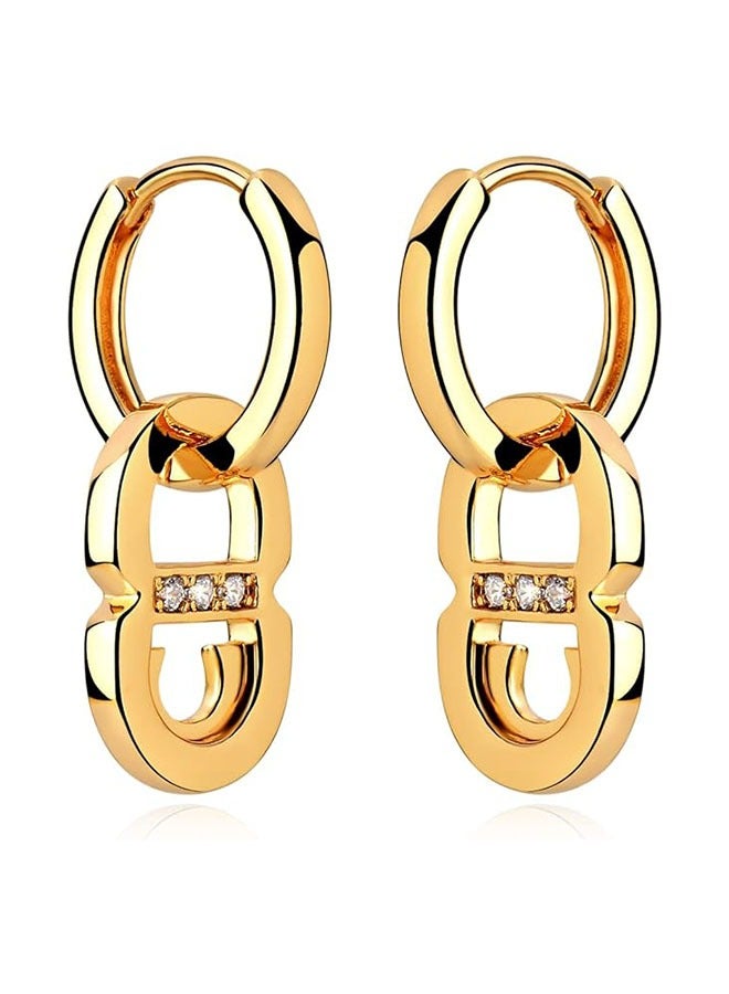 Mevecco Women Gold Huggie Hoop Earrings Dangle Drop 14K Gold Filled Small Boho Beach Simple Delicate Handmade Hypoallergenic Jewelry Gift - Image 1