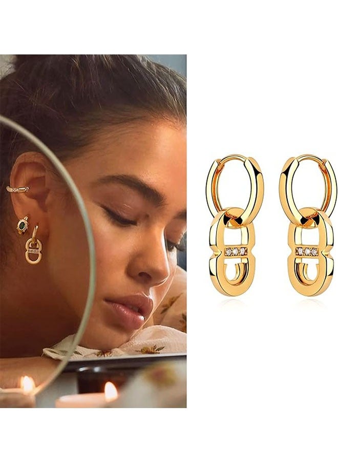 Mevecco Women Gold Huggie Hoop Earrings Dangle Drop 14K Gold Filled Small Boho Beach Simple Delicate Handmade Hypoallergenic Jewelry Gift - Image 3