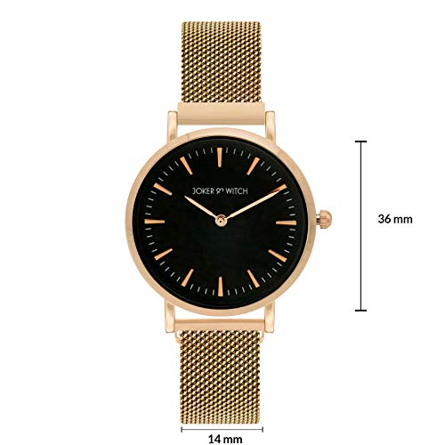 Joker & Witch Ivy Black Dial 14mm Rose Gold Stainless Steel Watch fror Women - Image 5