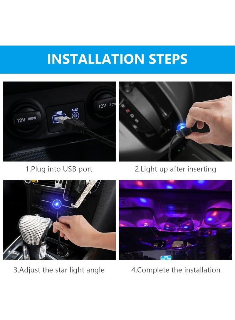 مصباح نجوم LED USB محمول بتحكم صوتي 4 ألوان و9 أوضاع إضاءة مع دوران 360 درجة – إضاءة رومانسية للسيارة والمنزل والحفلات متوافق مع جميع منافذ USB - Image 5