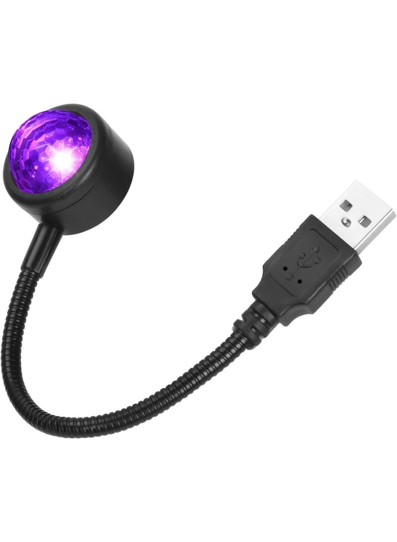 مصباح نجوم LED USB محمول بتحكم صوتي 4 ألوان و9 أوضاع إضاءة مع دوران 360 درجة – إضاءة رومانسية للسيارة والمنزل والحفلات متوافق مع جميع منافذ USB - Image 1