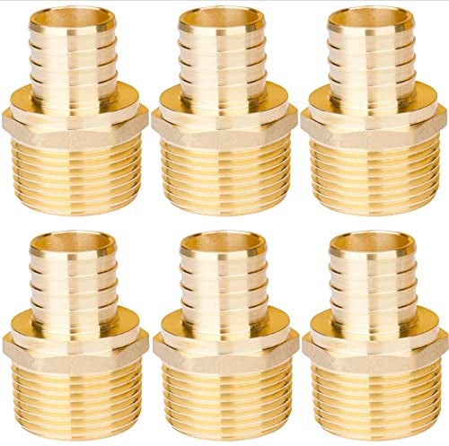 WHK 6 PACK PEX-B 1 inch X 1 Inch Male NPT (MNPT) Adapter Crimp Pex Fittings - Image 1