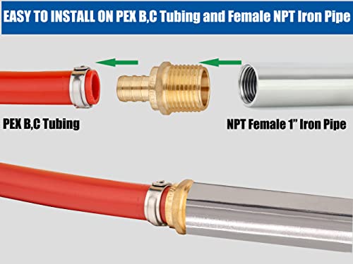 WHK 6 PACK PEX-B 1 inch X 1 Inch Male NPT (MNPT) Adapter Crimp Pex Fittings - Image 4
