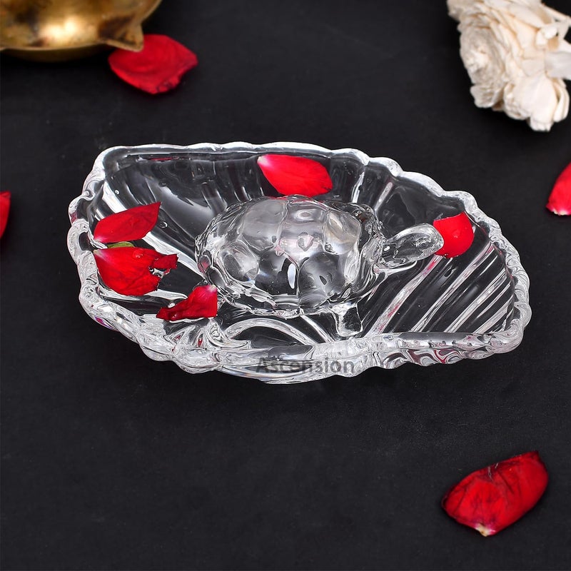 ascension Crystal Turtle for Feng Shui and Vastu Gift Tortoise with Plate for Good Luck Wealth Showpiece for Home Office Hotel Decoration Gift Items Design 1 - Image 4
