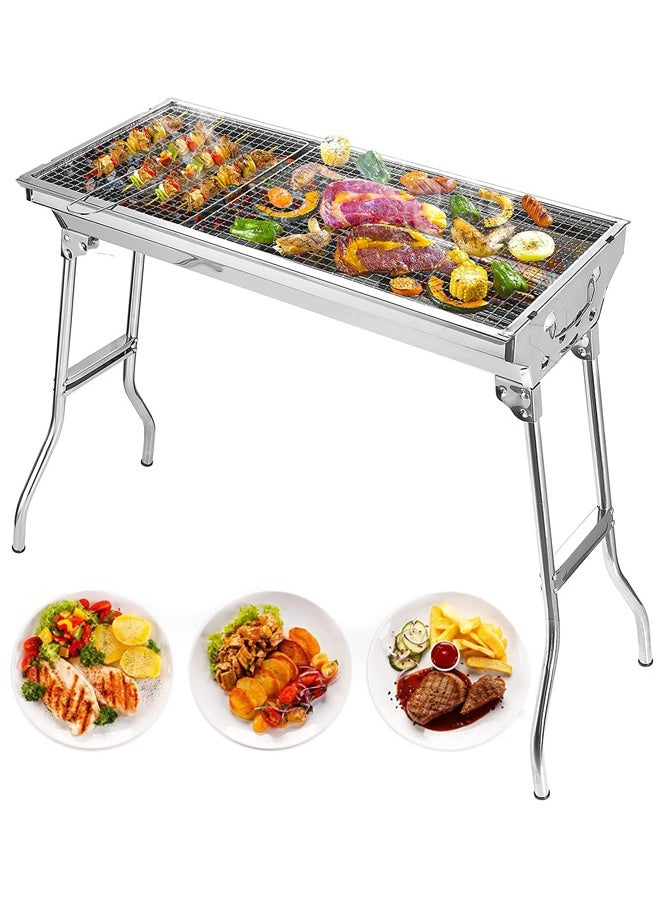 Portable Charcoal Grill Stainless Steel Folding Grill and Smoker Grill Outdoor Cooking Camping Hiking Picnic Garden Beach Party BBQ Tool Suitable for 5 to 10 People - pzsku/Z9EB9CFA0FDF8D1241E1CZ/45/_/1719996591/b65cfea8-3423-46d9-bf0a-6fa8bb8c7a05