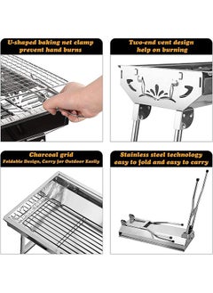 شواية فحم محمولة من الفولاذ المقاوم للصدأ قابلة للطي وشواية مدخن للطهي في الهواء الطلق والتخييم والمشي لمسافات طويلة والحديقة والشاطئ أداة شواء مناسبة لـ 5 إلى 10 أشخاص - pzsku/Z9EB9CFA0FDF8D1241E1CZ/45/_/1719996635/56caa710-cbce-4479-873a-edfaa3933157
