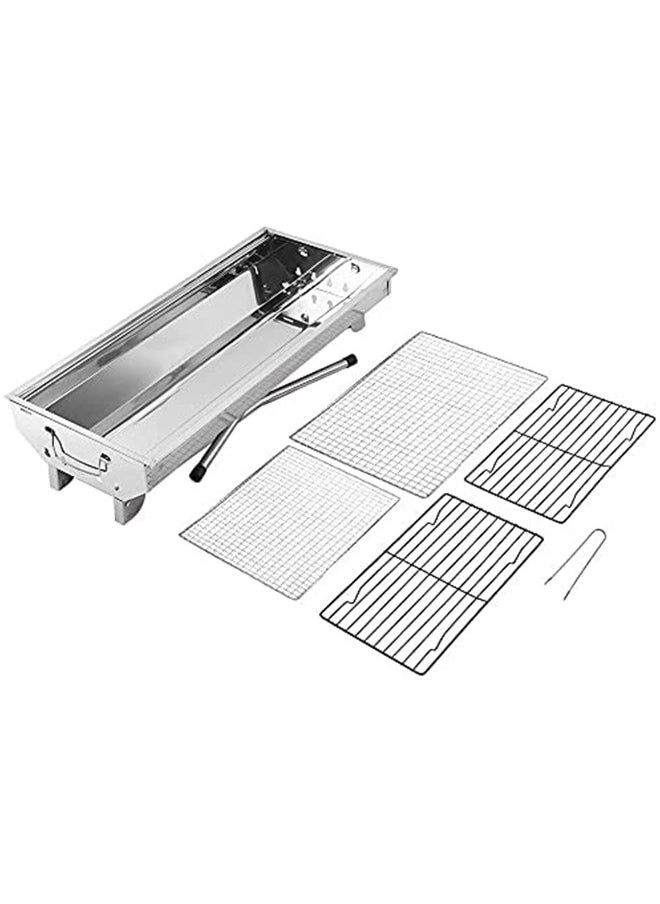 Portable Charcoal Grill Stainless Steel Folding Grill and Smoker Grill Outdoor Cooking Camping Hiking Picnic Garden Beach Party BBQ Tool Suitable for 5 to 10 People - pzsku/Z9EB9CFA0FDF8D1241E1CZ/45/_/1719996690/67f9525d-8935-4c09-b8d7-f262d690f984