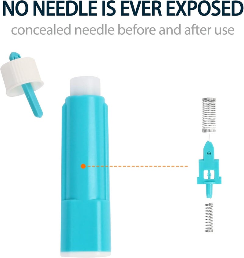 LotFancy Lancets for Diabetes Testing 30 Gauge 100 Count Safety Lancet 18mm Depth All in One Sterile Lancets for Diabetic Blood Glucose Testing Disposable Lancing Device Not Required - Image 4