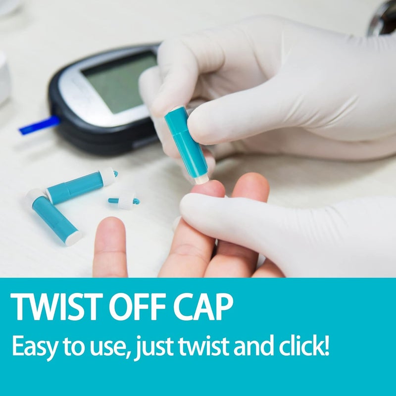 LotFancy Lancets for Diabetes Testing 30 Gauge 100 Count Safety Lancet 18mm Depth All in One Sterile Lancets for Diabetic Blood Glucose Testing Disposable Lancing Device Not Required - Image 3