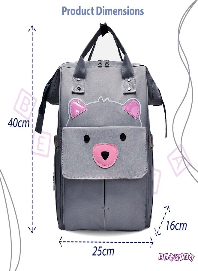 BEMBIKA Diaper Bags for Mom and Dad, Diaper Bags for mom and Baby, Mummy Bag for Multi-Function Waterproof and Large Capacity (Bear Grey) - Image 3