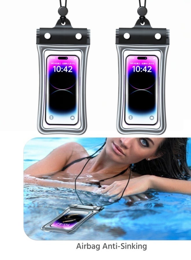 BESTPEAK 2Pcs Waterproof Phone Case, IPX8 Certified 30M Waterproof Phone Pouch,Quadruple Waterproof Cell Phone Case,Fit for Big Phones up to 6.7'' Compatible with iPhone 12/13/14/15/16/17 Pro or Max - Image 1