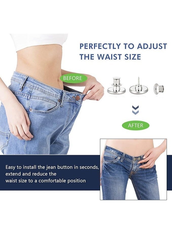 FDTY مجموعة من 30 قطعة من دبابيس أزرار الجينز الفورية بدون خياطة (17 مم) - مشابك أزرار بديلة قابلة للتعديل للبنطلونات - Image 2