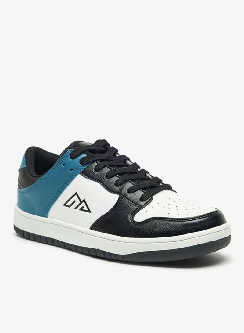 Colourblock Sneakers with Lace-Up Closure