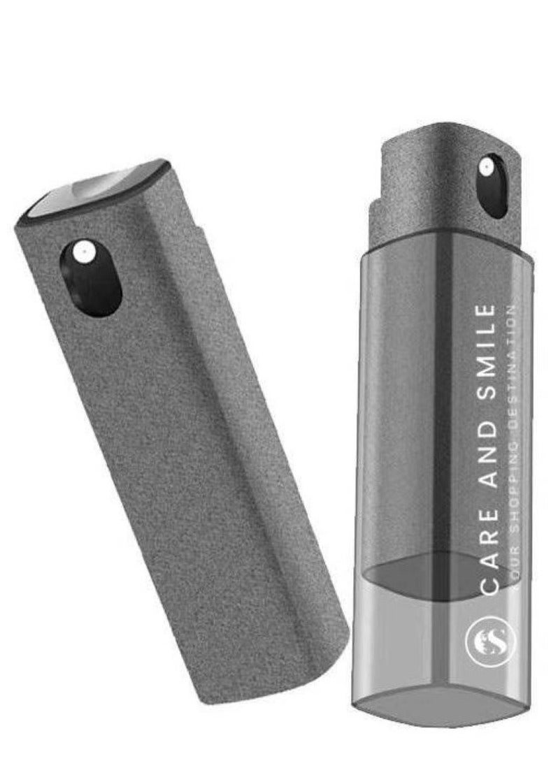 Care and Smile Screen Cleaner Sterilization Disinfection Cleansing Screen Cleaner Spray Safe for All Phones Laptop and Tablet Screens Two in One Spray and Microfiber Cloth Grey