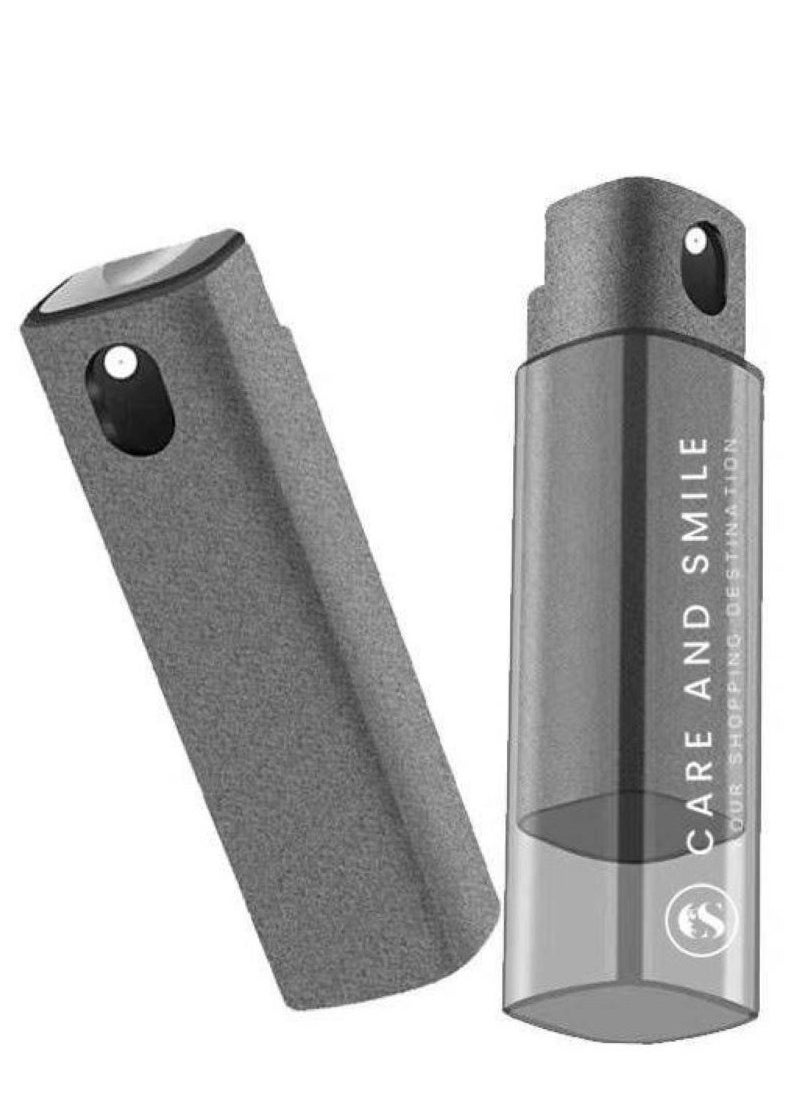 CARE AND SMILE Care and Smile Screen Cleaner Sterilization Disinfection Cleansing Screen Cleaner Spray Safe for All Phones Laptop and Tablet Screens Two in One Spray and Microfiber Cloth Grey  - Image 1