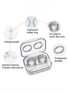 Generic 3 Piece Clear Contact Lens Case Flip Lid, Leakproof Contact Lens Case Holder, Cute Contact Lens Kit with Tweezer Removal Tool Solution Bottle, Suitable for Travel and Home Use, 3 Colors  - Image 5