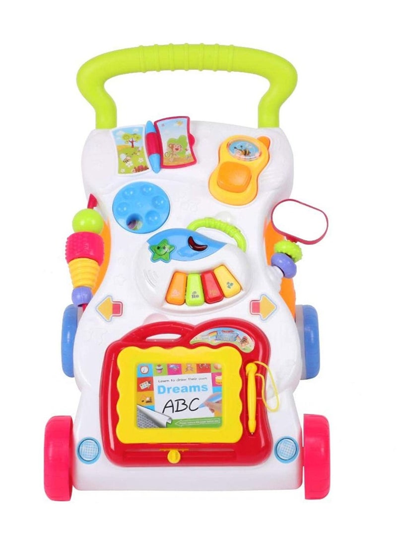 HUNGER Baby Activity Walker, First Step Multiple Pattern, Sit & Play, Music toy, Stand & Walk, Building Blocks, Intelligence Development,Walker for 6-18 Months Baby,Boy&Girl Birthday Gift  - Image 1