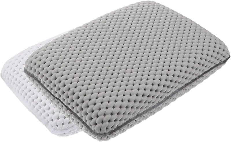 MAGICLULU 2pcs Non-Slip Bathtub Pillows with Suction Cups, Soft Foam Head and Neck Cushions for Spa Bathing and Relaxation, White and Gray Bath Cushions for Tub Comfort - Image 1