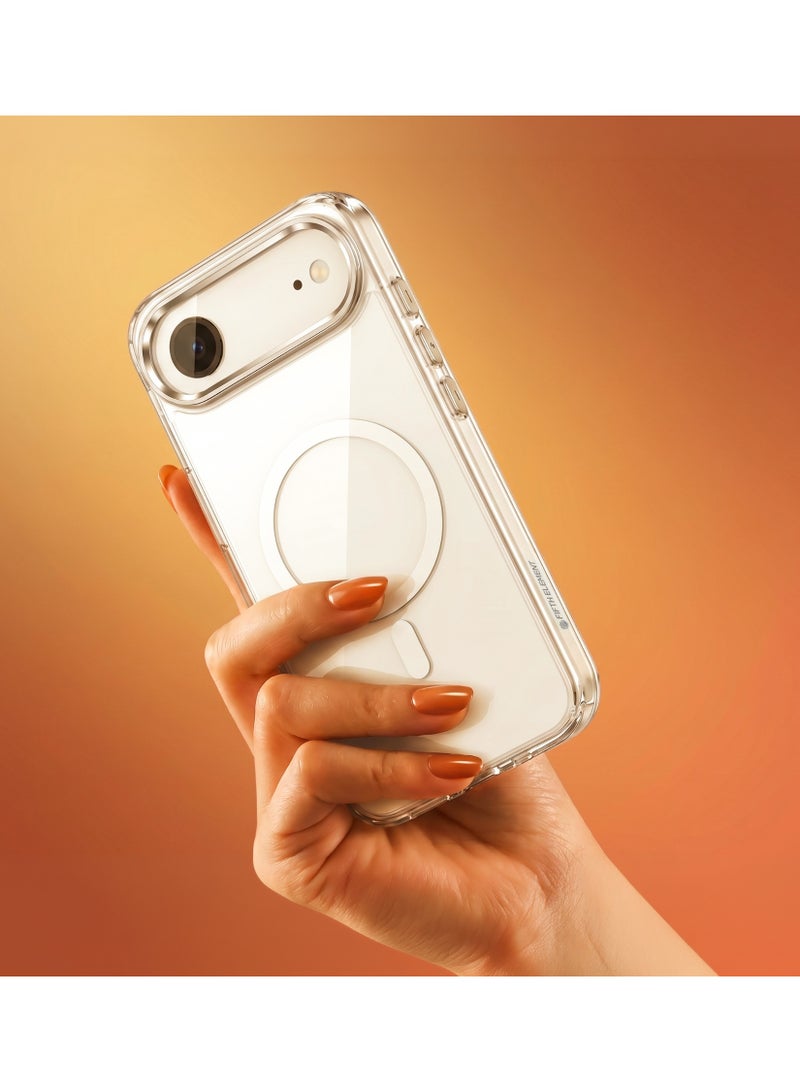 FIFTH ELEMENT CRYSTA Anti-Yellowing MagSafe Clear Case for iPhone 17 Air, Slim Shockproof Design with Raised Screen & Camera Edges – Transparent - Image 3