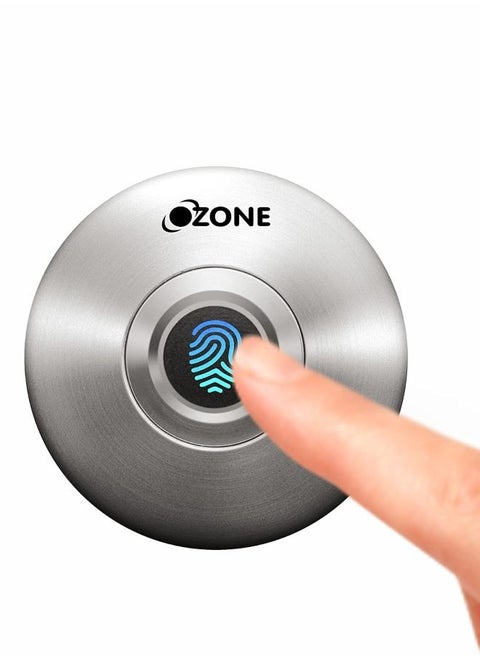 OZFL-55F SN Fingerprint Lock for Wooden Cabinets, Wardrobes, & Drawers | Access Automatic Locking System | Smart Digital Furniture Lock (Silver) | By Ozone India