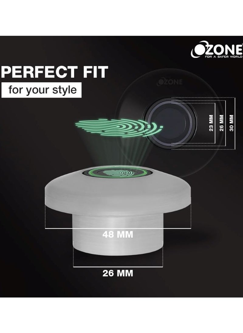 Ozone - OZFL-55F SN Fingerprint Lock for Wooden Cabinets, Wardrobes, & Drawers | Access Automatic Locking System | Smart Digital Furniture Lock (Silver) | By Ozone India - Image 1
