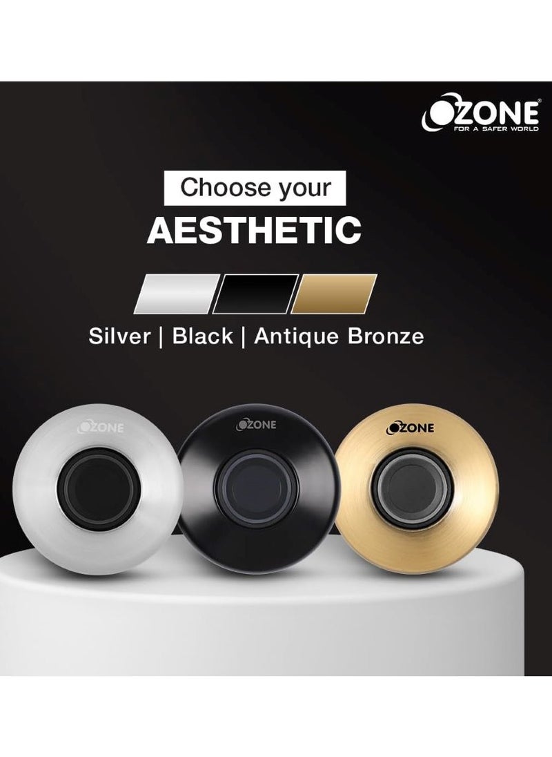 Ozone - OZFL-55F SN Fingerprint Lock for Wooden Cabinets, Wardrobes, & Drawers | Access Automatic Locking System | Smart Digital Furniture Lock (Silver) | By Ozone India - Image 1