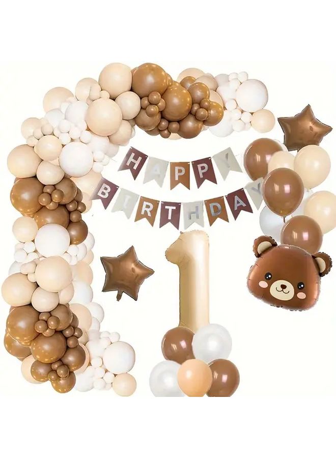 عيد ميلاد أول، ذكرى أولى، زينة حفلات التخرج، بالونات مستديرة من رقائق الألومنيوم ولافتة عيد ميلاد سعيد، مجموعة 80 قطعة، ألوان مختلطة، طقم احتفال عالمي، يُستخدم بدون كهرباء مع شريط لاصق، للأولاد والبنات، زينة الهالوين، زينة عيد الميلاد. - Image 1