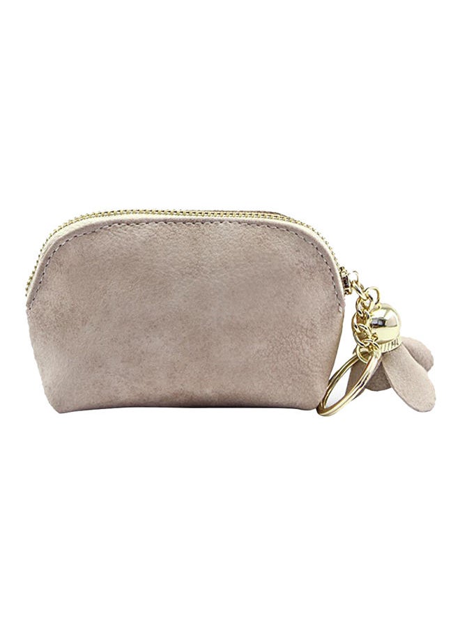 NIBEMINENT Rose Pendant Detailed Mini Wallet Beige 