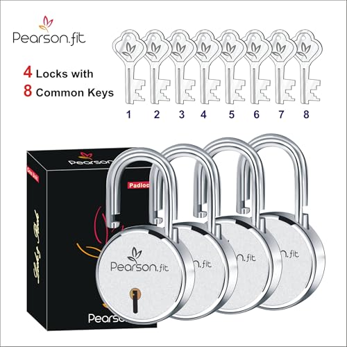 Pearson.fit Round Padlock 65mm 4 Lock Open with 8 Same Key 8 levers Double Locking Anti Thift Weather-Resistant Shop Shutter High Security Main Door Lock for Home - Image 2