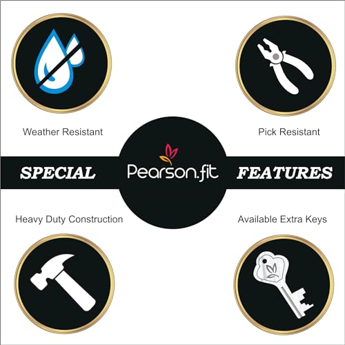 Pearson.fit Round Padlock 65mm 4 Lock Open with 8 Same Key 8 levers Double Locking Anti Thift Weather-Resistant Shop Shutter High Security Main Door Lock for Home - Image 4