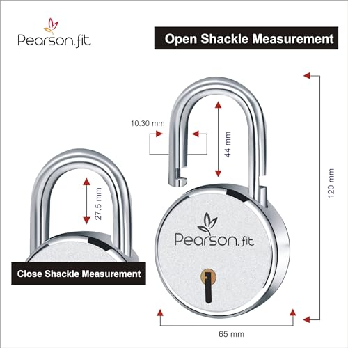 Pearson.fit Round Padlock 65mm 4 Lock Open with 8 Same Key 8 levers Double Locking Anti Thift Weather-Resistant Shop Shutter High Security Main Door Lock for Home - Image 3