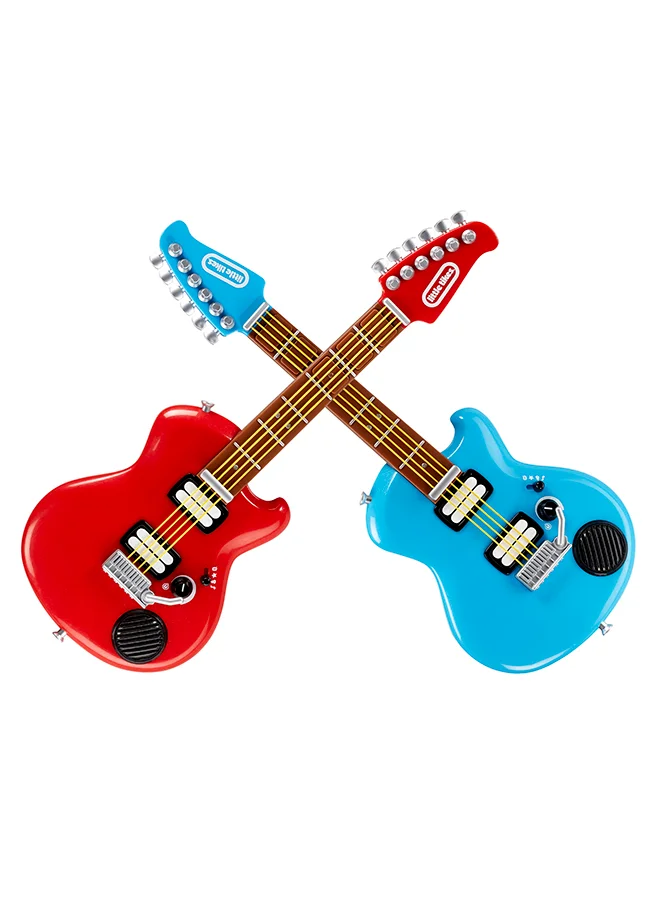 little tikes Little Tikes My Real Jam Twice The Fun Guitar, Two Toy Electric Guitars with Cases and Straps, 4 Play Modes, and Bluetooth Connectivity