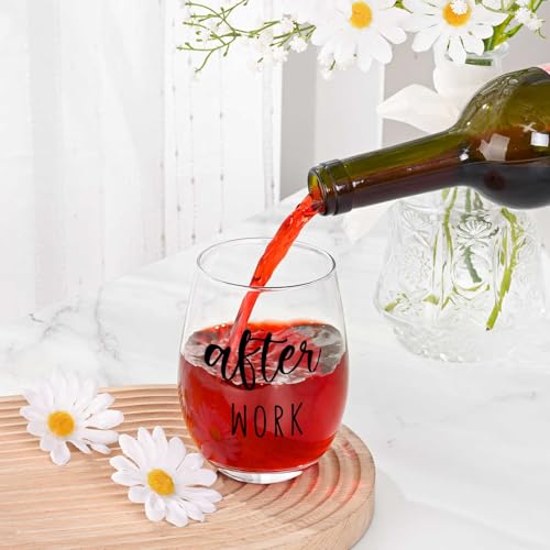 Futtumy Before Work After Work Gift Set 11oz Coffee Mug 17oz Stemless Wine Glass 2oz Shot Glass Set for Boss Coworker Manger Leader Employee, Office Gifts Bosses Day Gifts Christmas Gift for Women - Image 4