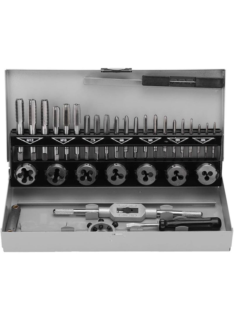 GGOOT 32pcs Tap Die Wrench Set Thread Hand Tool Kit Alloy Steel Portable High Hardness Hardware Supplies for Mechanist Industrail General Operating - Image 1